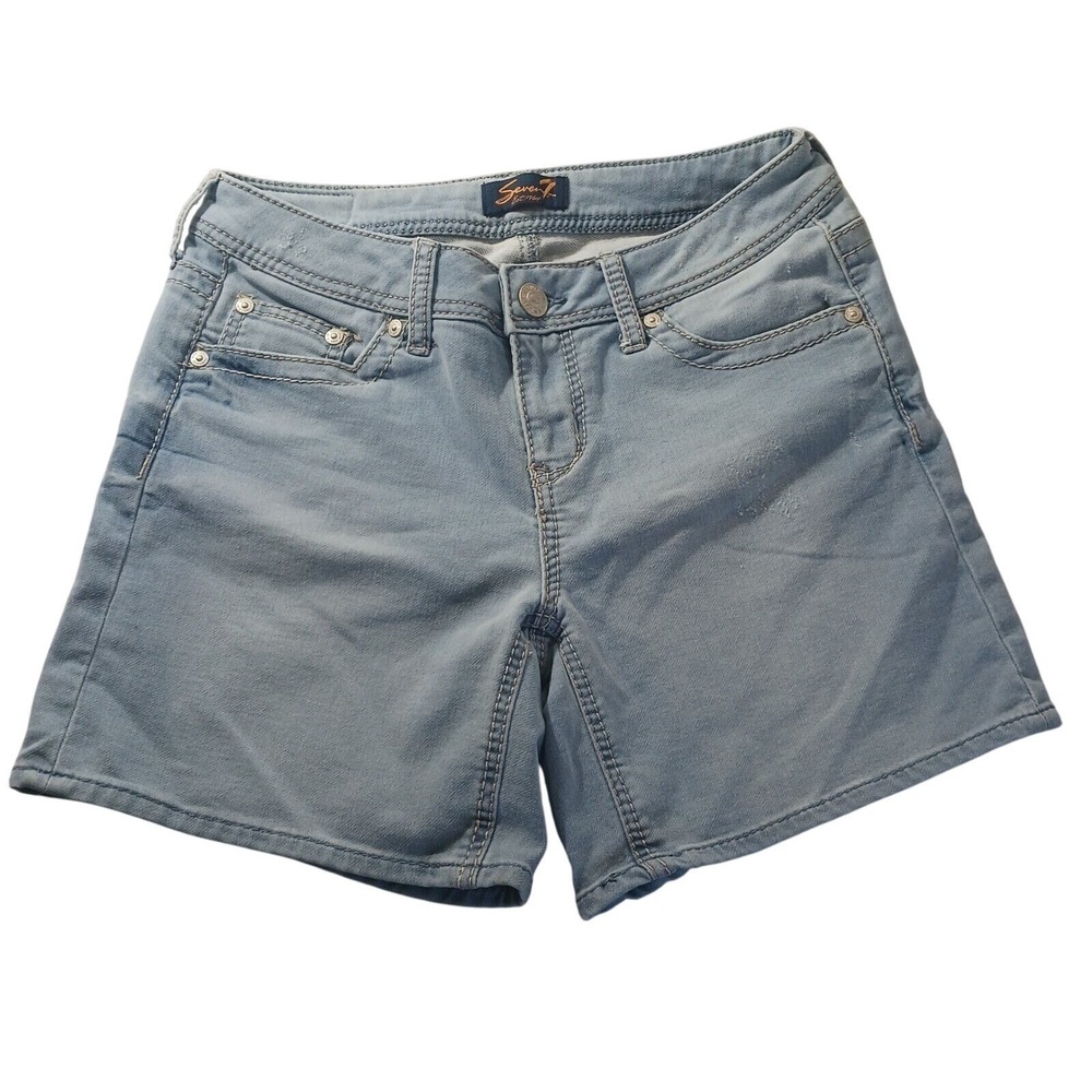 Seven7 Denim Shorts MY3009SP Womens 4 Light Wash Y2K 90s‎ Grunge Festival READ